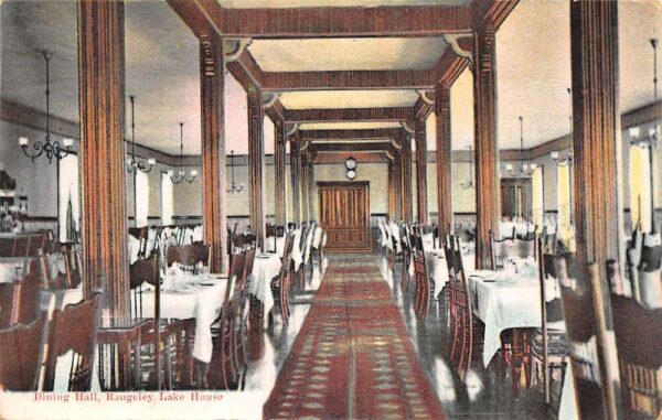 Rangeley Maine Rangeley Lake House Dining Room Vintage Postcard U1639