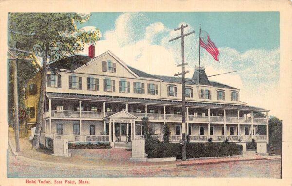 Bass Point Massachusetts Hotel Tudor White Border Vintage Postcard U1650