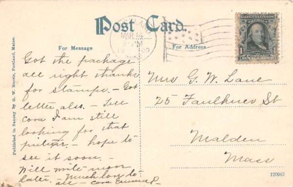Breakwater Maine Samoset Resort Interior of Hotel Office Vintage Postcard U1659 - Image 2