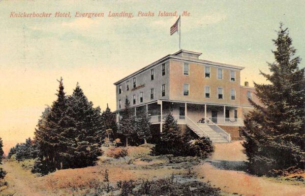 Peaks Island Maine Knickerbocker Hotel Evergreen Landing Vintage PC U1660