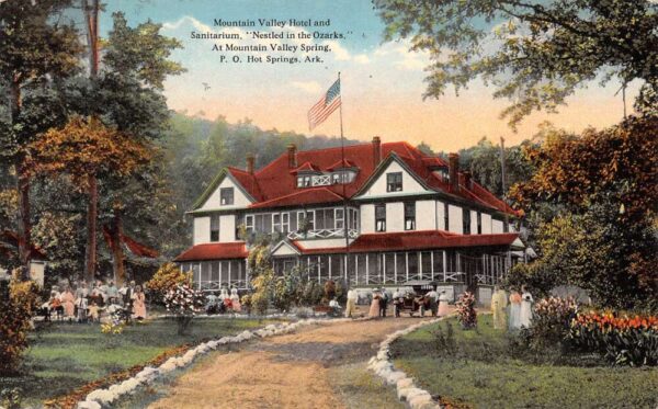 Hot Springs Arkansas Mountain Valley Hotel and Sanitarium Vintage Postcard U1674