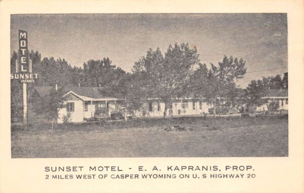 Casper Wyoming Sunset Motel Divided Back Vintage Postcard U1689