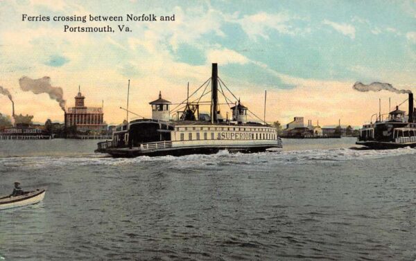 Portsmouth Virginia Ferries Crossing Between Norfolk and Portsmouth PC U1717