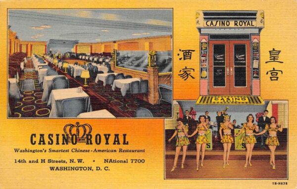Washington D.C. Casino Royal Restaurant & Nightclub Multi-View Linen PC U1724