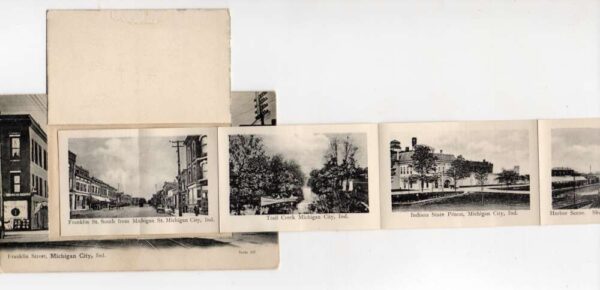 Michigan City Indiana Franklin Street Fold Out Views Vintage Postcard AA64497 - Image 5