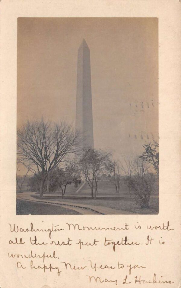 Washington DC Washington Monument Real Photo Vintage Postcard AA64505
