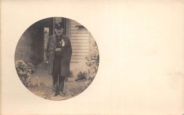Old Man Wearing Long Coat Real Photo Vintage Postcard AA64508