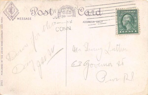 New London Connecticut Main Street Showing Savings Bank White Borders PC U1763 - Image 2