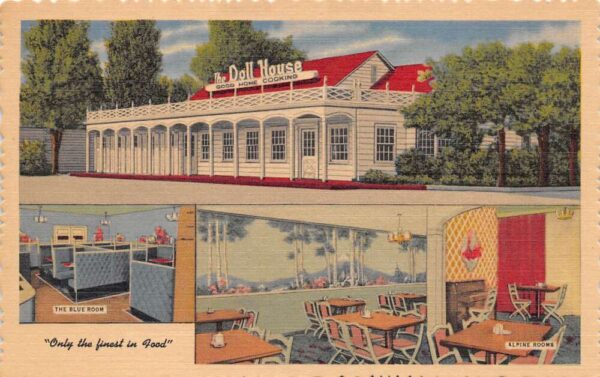Salt Lake City Utah The Doll House Restaurant Multi-View Linen Card PC U1791