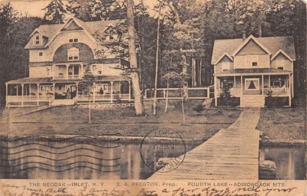 Inlet New York Fourth Lake- Adirondack Mts. Undivided Back Vintage PC U1800