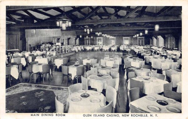 New Rochelle New York Glen Island Casino Main Dining Room White Borders PC U1811