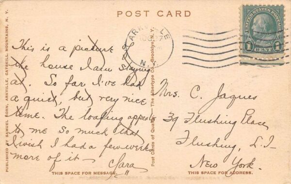 Arkville New York The Pakatakan White Borders Vintage Postcard U1822 - Image 2