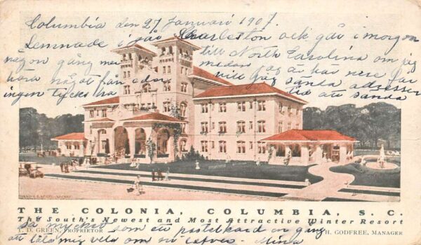 Columbia South Carolina The Colonia Winter Resort Undivided Back PC U1833