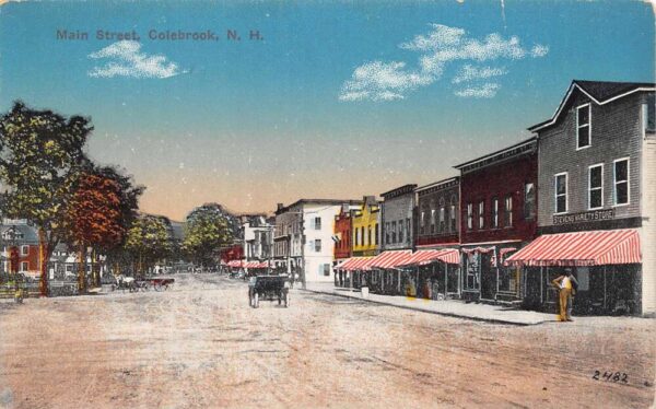 Colebrook New Hampshire Main Street Variety Store Vintage Postcard U1860