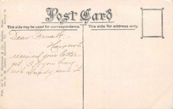 Richford Vermont Main Street, Catholic Church, Dry Goods Store PC U1882 - Image 2