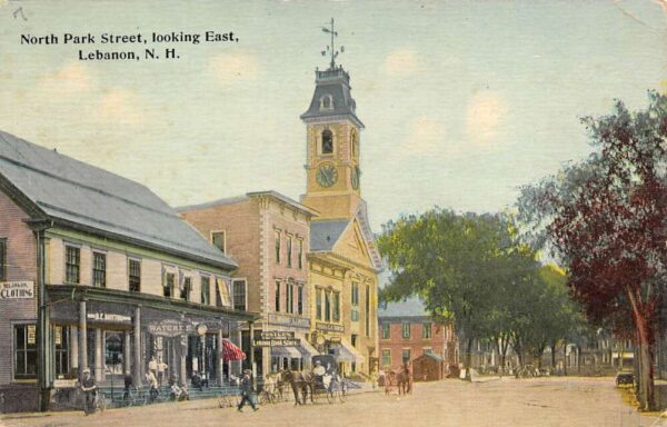 Lebanon New Hampshire North Park Street, Looking Eats Hand Colored PC U1909