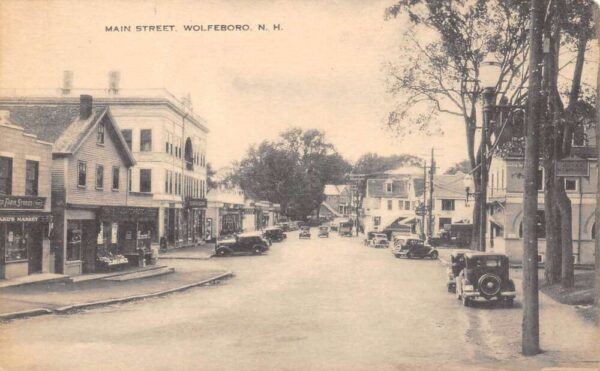 Wolfeboro New Hampshire Main Street Drug Store Vintage Postcard U1915