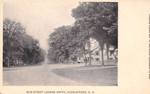 Charlestown New Hampshire Main Street, Looking North Undivided Back PC U1918