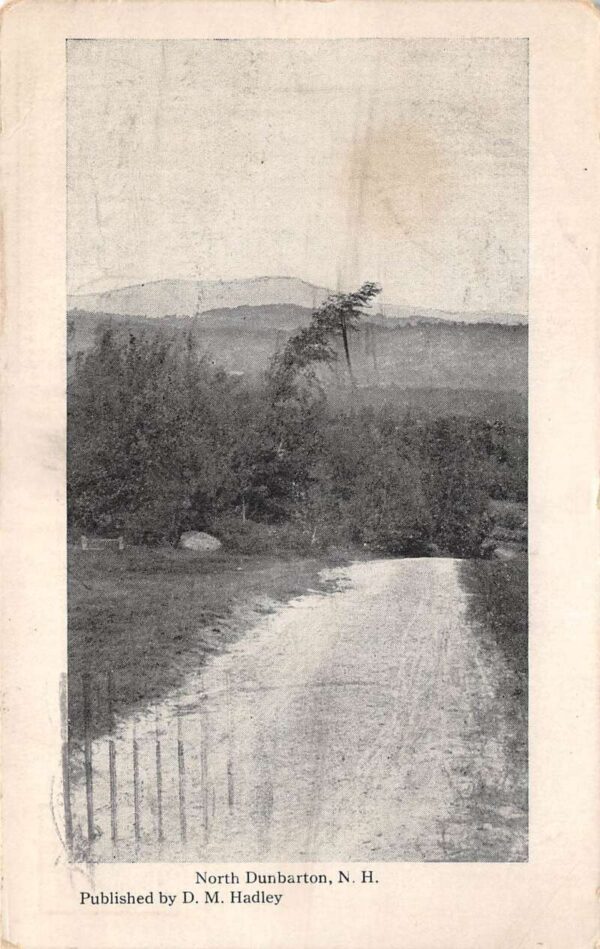 North Dunbarton New Hampshire View From Road Into Town White Border PC U1920