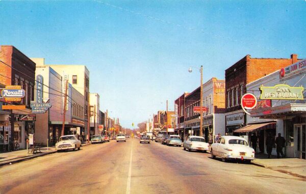 Dunn North Carolina East Broad Street Rexall Pharmacy Vintage Postcard U1923