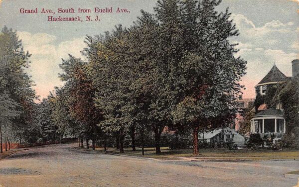 Hackensack New Jersey Grand Ave. South from Euclid Ave. Vintage Postcard U1931