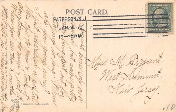 Paterson New Jersey Madison Ave. from Market Street Hand Colored Postcard U1942 - Image 2