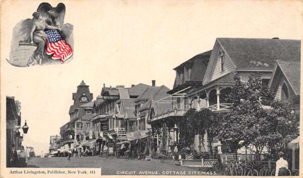 Cottage City Massachusetts Circuit Ave. Greetings from Picturesque America PC U1948