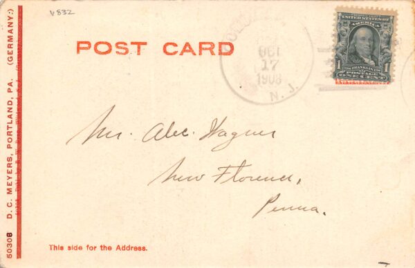 Portland Pennsylvania Williams Dam & Falls Undivided Back Vintage PC U1839 - Image 2