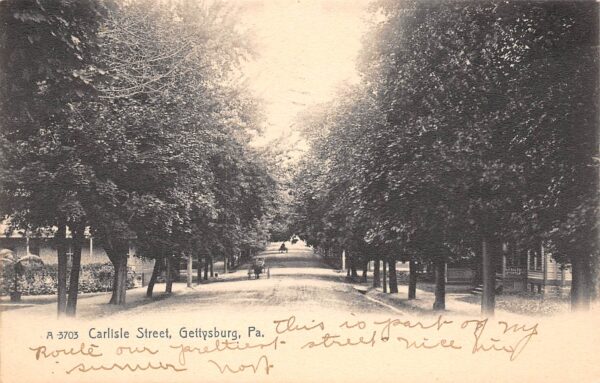 Gettysburg Pennsylvania Carlisle Street Undivided Back Vintage Postcard U1856