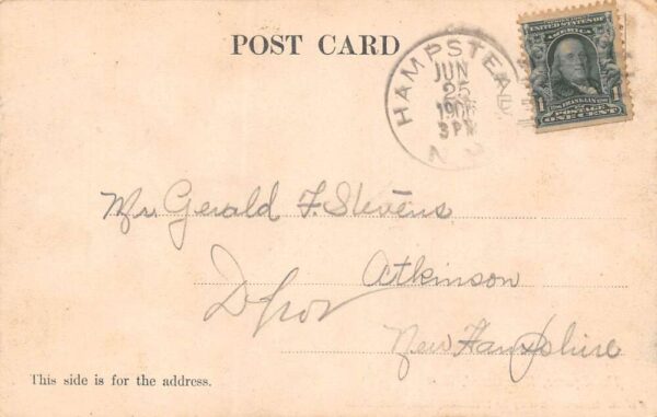 Hampstead New Hampshire The Square Church and Residences Vintage Postcard U1954 - Image 2