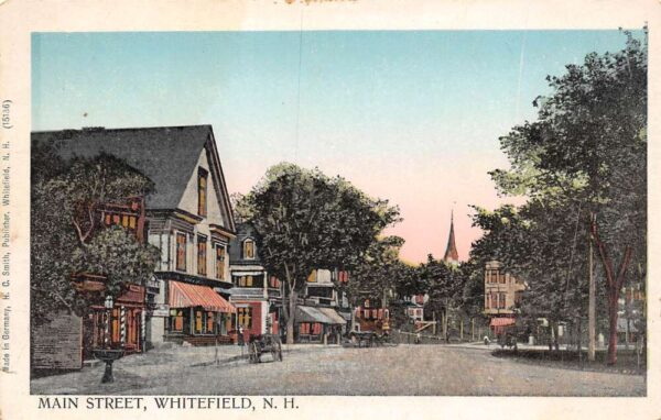 Whitefield New Hampshire Main Street Undivided Back Vintage Postcard U1964