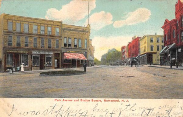 Rutherford New Jersey Park Avenue and Station Square 10 Cent Store PC U1974