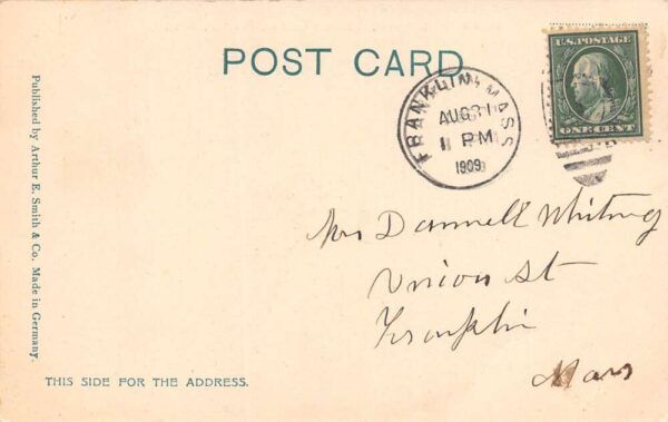 Franklin Massachusetts Main Street, Business Section Undivided Back PC U1995 - Image 2