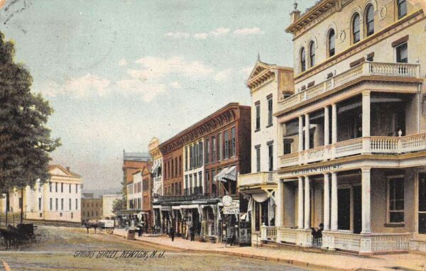 Newton New Jersey Spring Street Cochran House Pictured Vintage Postcard U2022
