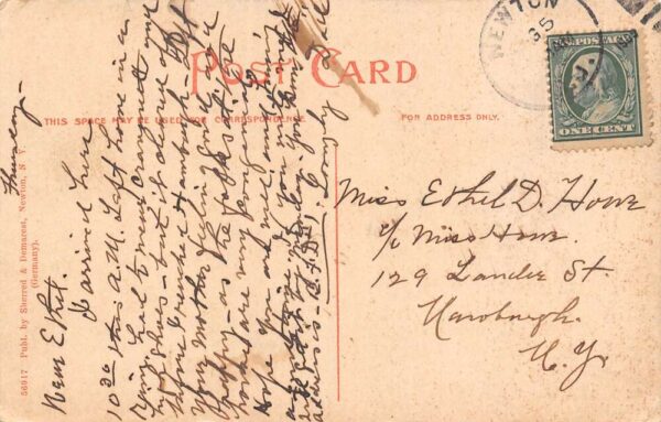Newton New Jersey Spring Street Cochran House Pictured Vintage Postcard U2022 - Image 2