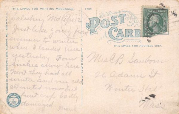 Salisbury Maryland Main Street Showing Arcade Theatre Vintage Postcard U2027 - Image 2
