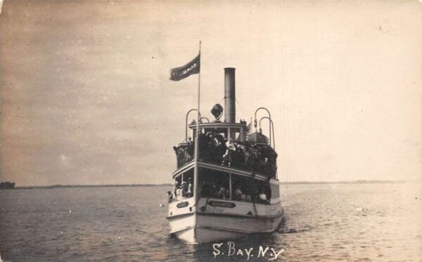 South Bay New York Steamer Boat Real Photo Vintage Postcard AA64604