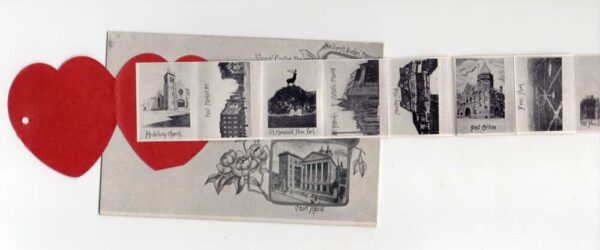 York Pennsylvania Souvenir Greetings Fold Out Views Heart Postcard AA64605 - Image 2