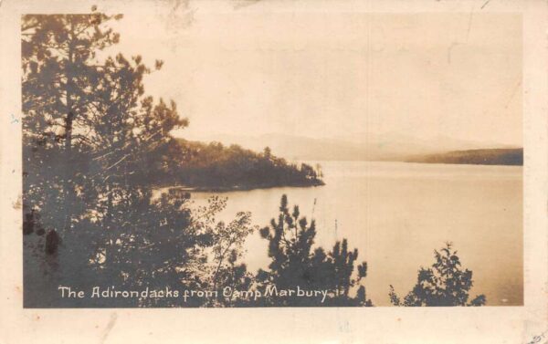 Camp Marbury Adirondacks Lake Scenic View Real Photo Vintage Postcard AA64615