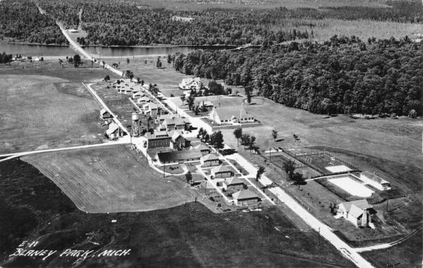 Blaney Park Michigan Aerial View Real Photo Vintage Postcard AA64628