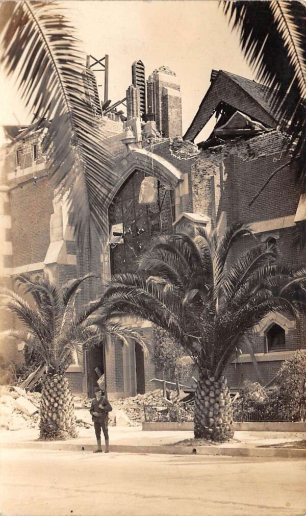 Long Beach California St Anthony Church Earthquake Ruins Real Photo PC AA64637