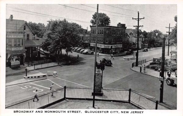 Gloucester City New Jersey Aerial View of Broadway & Monmouth Street PC U2072