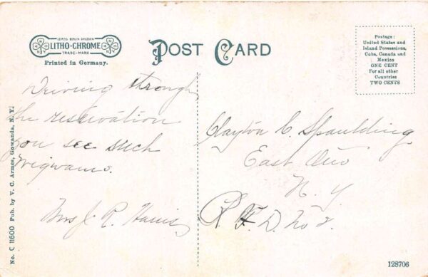 Gowanda New York Indian Wigwam Cattaraugus Residence Vintage Postcard U2094 - Image 2