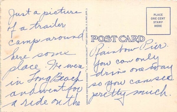 Long Beach California Westland Trailer City Multi-View Linen Card PC U2096 - Image 2