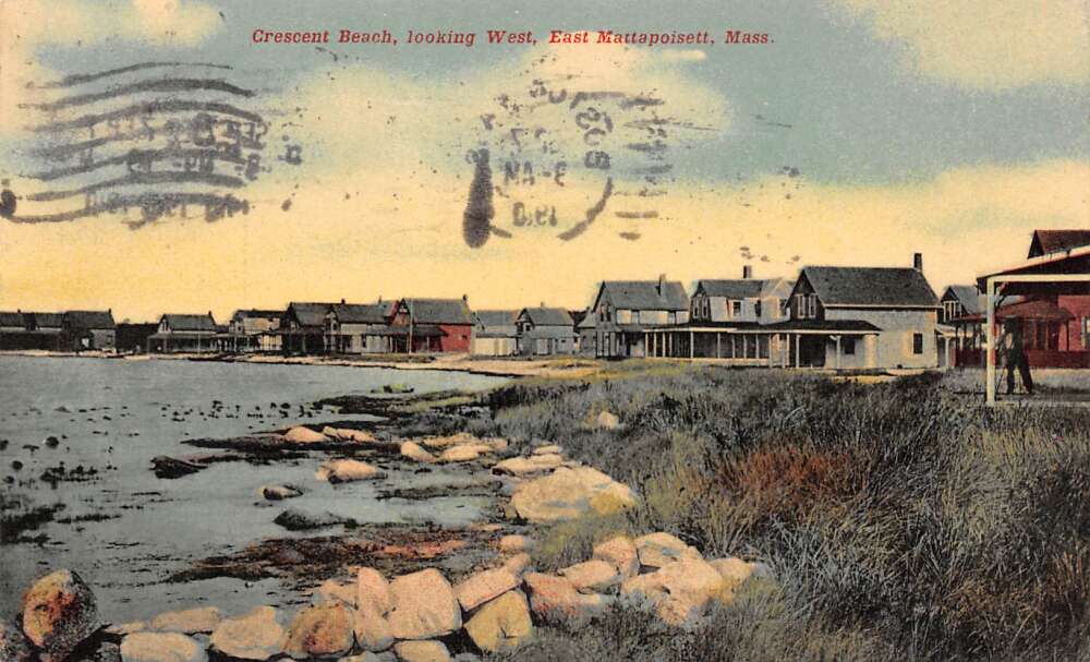 East Mattapoisett Massachusetts Crescent Beach, View West Color Litho