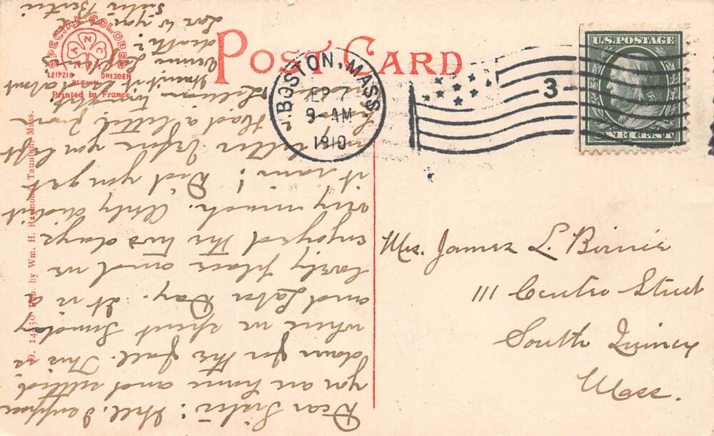 East Mattapoisett Massachusetts Crescent Beach, View West Color Litho