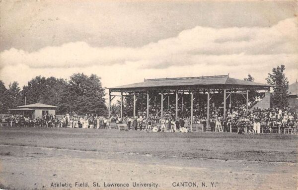 Canton New York Athletic Field at St. Lawrence University B/W Litho. PC U2113