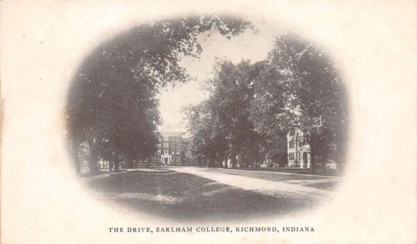 Richmond Indiana Earlham College "The Drive" Scenic Entrance Vintage PC U2118