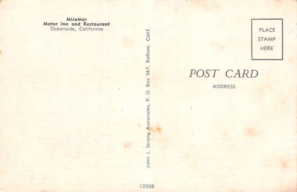 Oceanside California Miramar Motor Inn & Restaurant Multi-View Card PC U2172 - Image 2