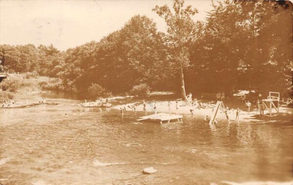 Stroudsburg Pennsylvania Beach Scene Swimming Real Photo Postcard AA64653